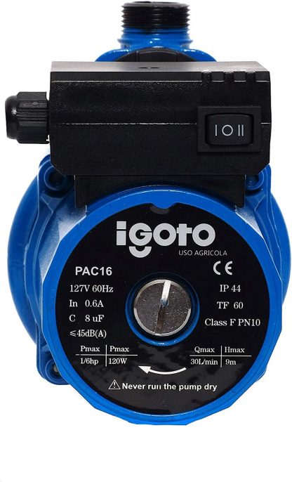 Igoto Pump PAC16 Presurizador Automático 1/6 HP, 1 Servicio