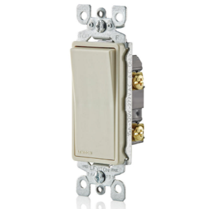 Apagador sencillo Leviton Decora, Almendra Claro 5601-2T  15A-120/277V