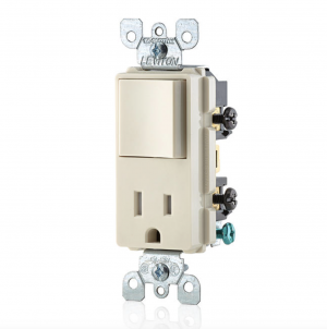 Apagador con tomacorriente decora almendra 5625-tsp