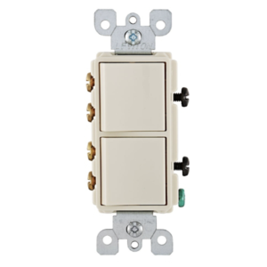 Apagador doble escalera leviton decora almendra 5643-T