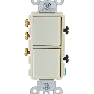 5641-T Apagador Leviton Decora Doble Escalera y Sencillo Almendra