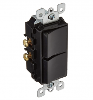5634-E Apagador Doble Leviton Decora Negro 15A-120/277V