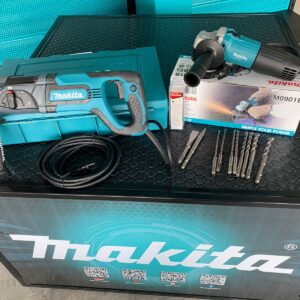 HR2475X4 Kit Rotomartillo, Esmeriladora 4 1/2 + Brocas Makita