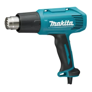 Pistola de Calor Makita HG5030 de 1600W con dos niveles de temperatura para remover pintura, moldear PVC y secar superficies.